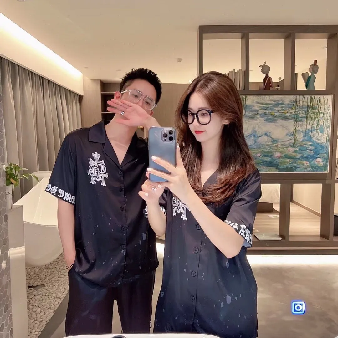 🅿️340 2024 CHROME HEARTS home wear, high-definition Korean silk fabric, skin-friendly, soft and comfortable, couple model M～XXXL